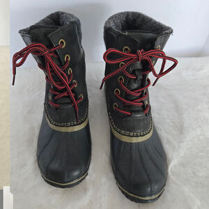 Women's Sorel Black Leather Ankle Boots Size 8.5